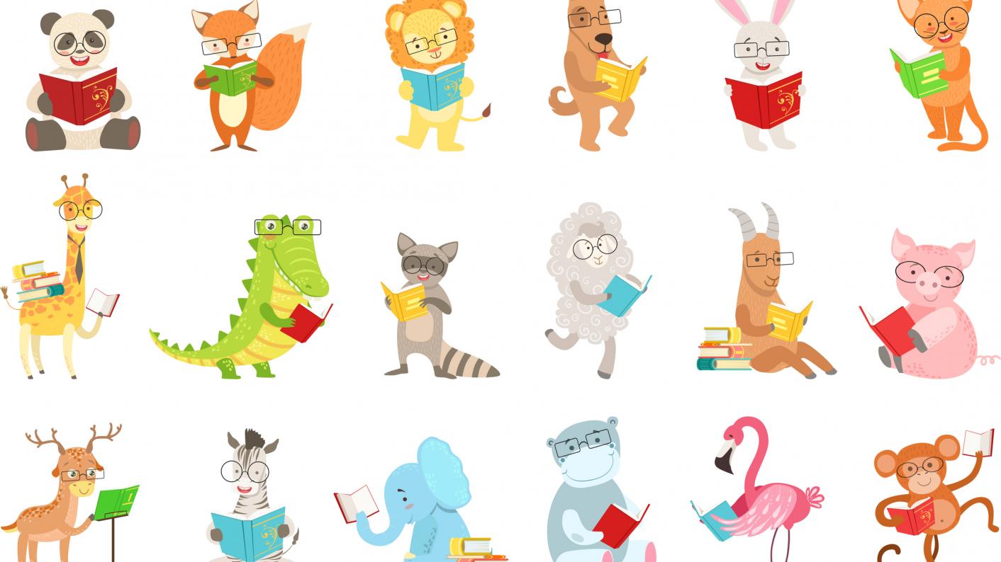 Counting rhymes and resources being read by cartoon characters